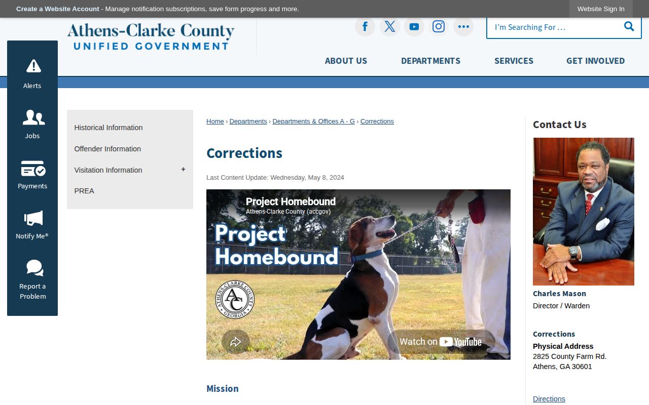 Athens-Clarke County Correctional Institution release records department