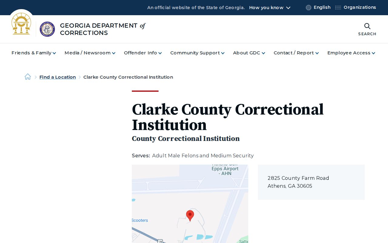 GDC Athens-Clarke County Correctional Institution release profile