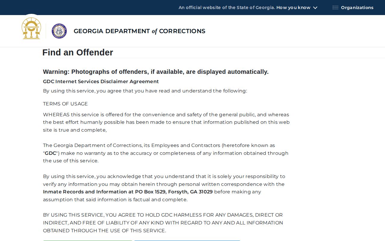 GDC offender search for Clarke County released inmate records